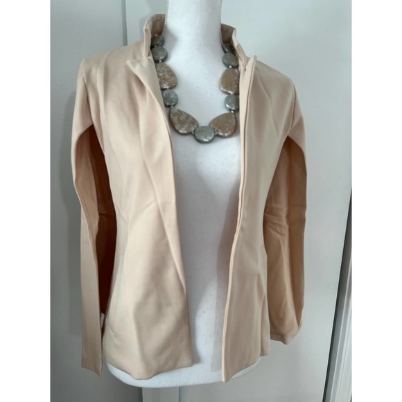 HOTOUCH WOMEN WOVEN CAPE BLAZER JACKET WITH POCKETS SAND SIZE M - Picture 1 of 7